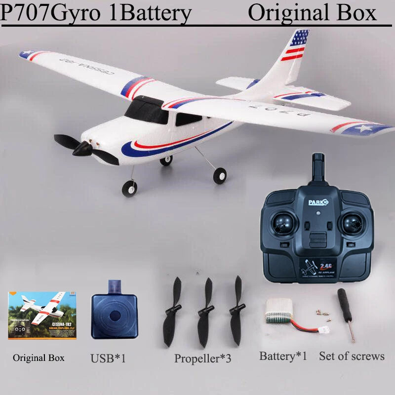 Park10 RC Airplane P707G 2.4G 3D/6G With Gyroscope 3Ch RC Airplane Fixed Wing Plane
