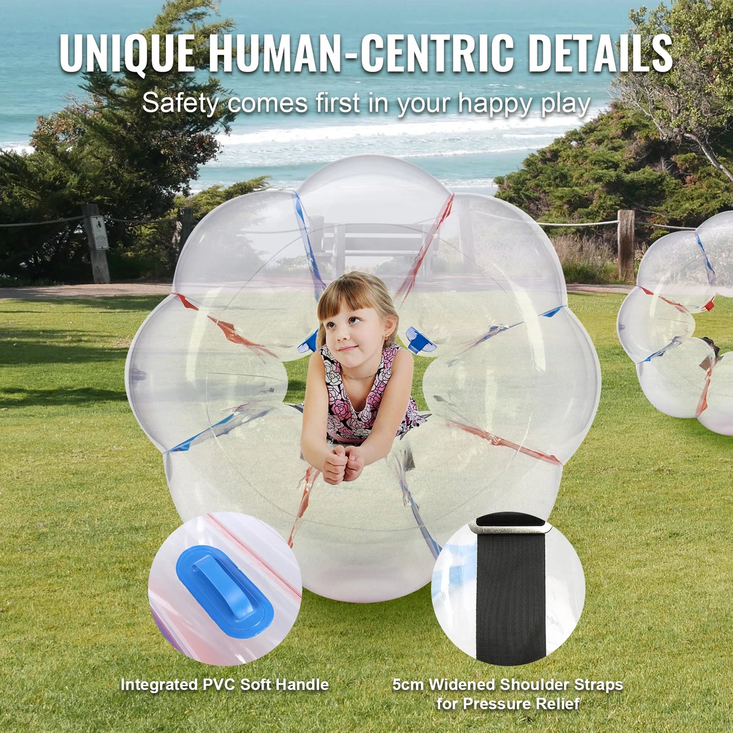 Inflatable Bumper Balls 2-Pack 4 FT/1.2 M Body Sumo Human Hamster Bubble Balls