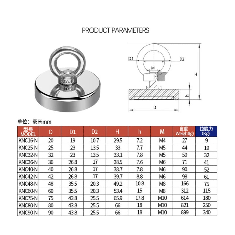 Super Strong Neodymium Fishing Magnets Heavy Duty
