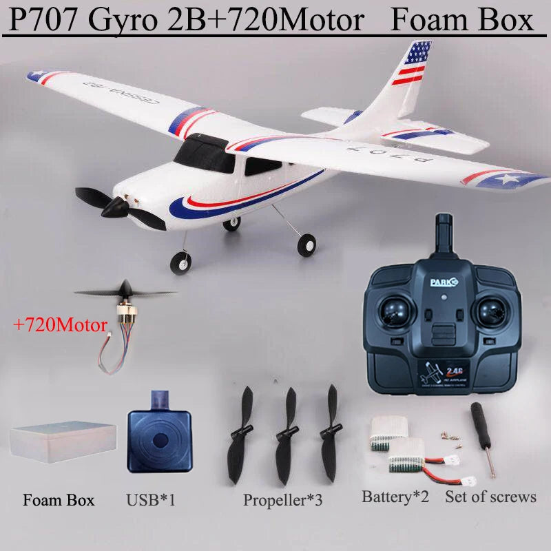 Park10 RC Airplane P707G 2.4G 3D/6G With Gyroscope 3Ch RC Airplane Fixed Wing Plane