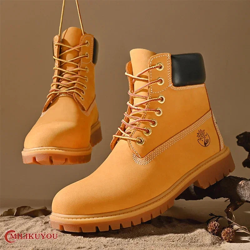 Boots Men High Top Boots High Quality Women Leather Shoes