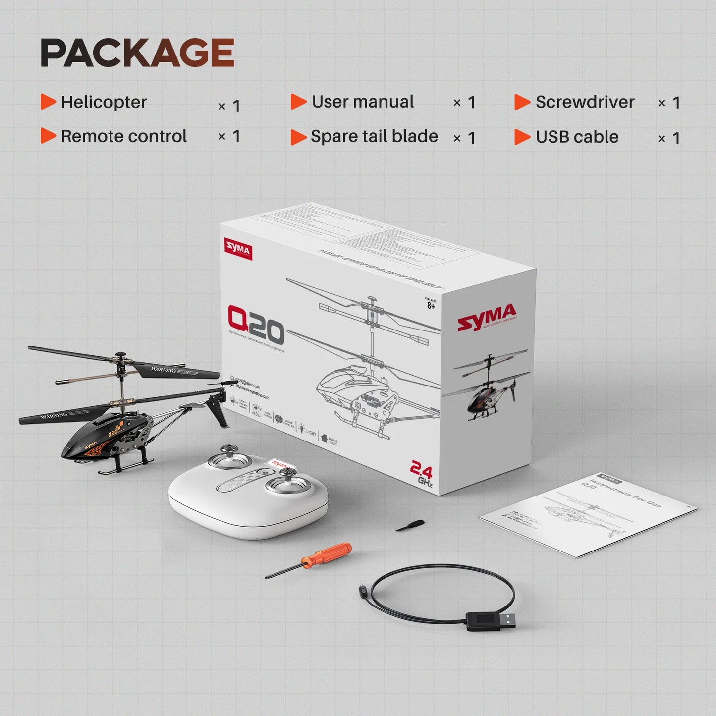 Remote Controlled Helicopter Q20 RC Aircraft with Altitude Hold, One Key take Off/Landing, 3.5 Channel, Gyro Stabilizer