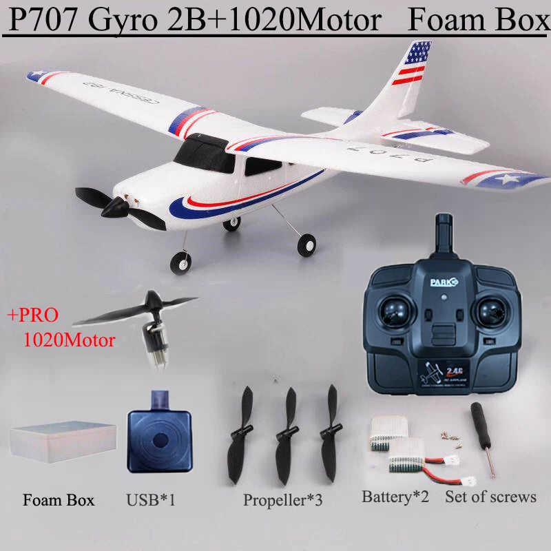 Park10 RC Airplane P707G 2.4G 3D/6G With Gyroscope 3Ch RC Airplane Fixed Wing Plane