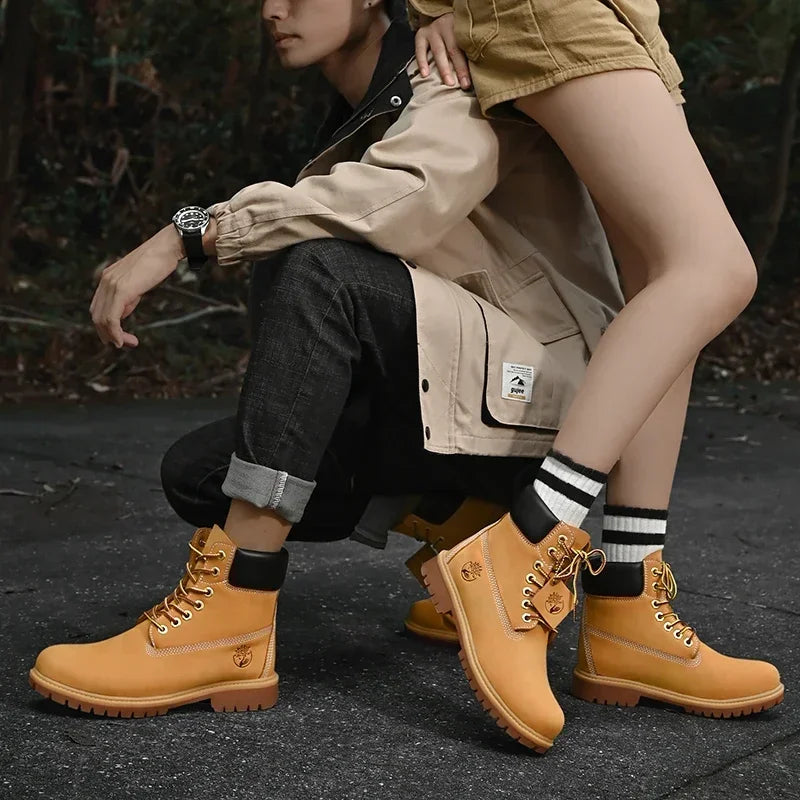 Boots Men High Top Boots High Quality Women Leather Shoes