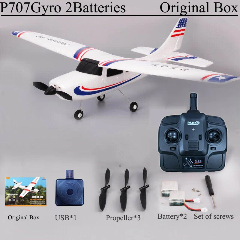 Park10 RC Airplane P707G 2.4G 3D/6G With Gyroscope 3Ch RC Airplane Fixed Wing Plane