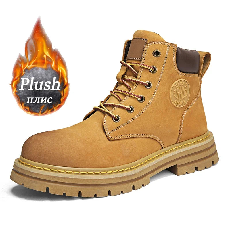 Boots Men High Top Boots High Quality Women Leather Shoes