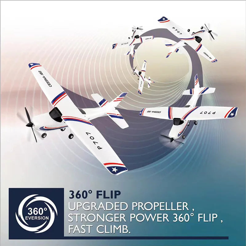 Park10 RC Airplane P707G 2.4G 3D/6G With Gyroscope 3Ch RC Airplane Fixed Wing Plane
