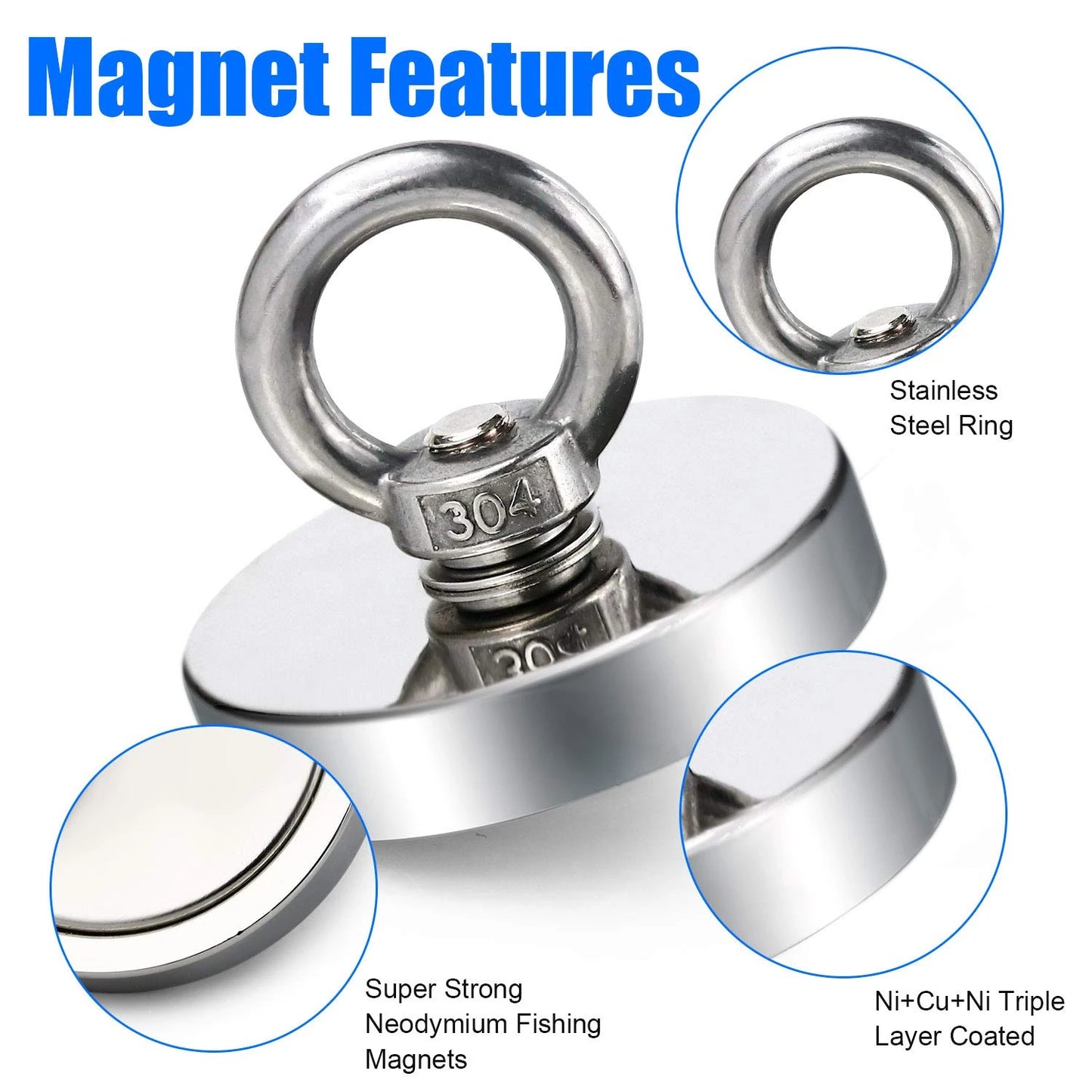 Super Strong Neodymium Fishing Magnets Heavy Duty