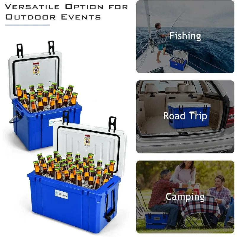 Goplus 58 Quart Cooler, Ice Chest with 4-Day Ice Retention, Anti-Leak Latch, Heavy Duty Hard Cooler, Camping Cooler for Outdoor