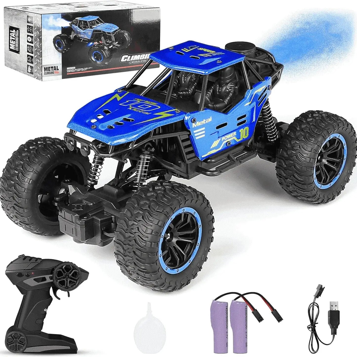 Remote Control Cars, 1:18 Scale All Terrain RC Car, with Spray LED Lights, 4WD