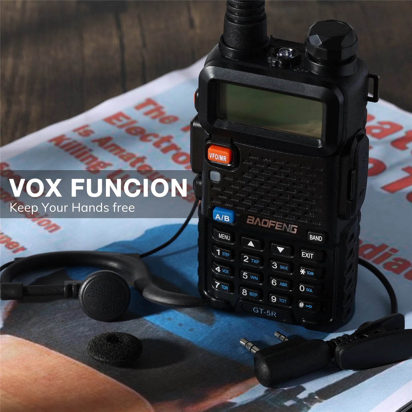 Baofeng GT-5R Handheld Ham radio, Walkie Talkies for Adults, FCC Compliant, Black