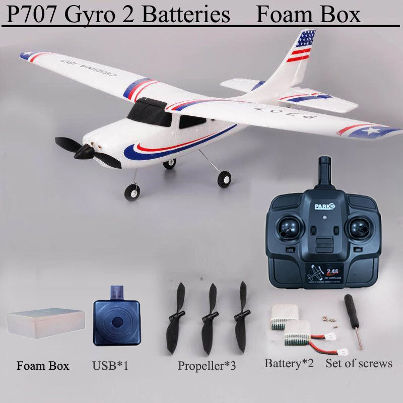 Park10 RC Airplane P707G 2.4G 3D/6G With Gyroscope 3Ch RC Airplane Fixed Wing Plane