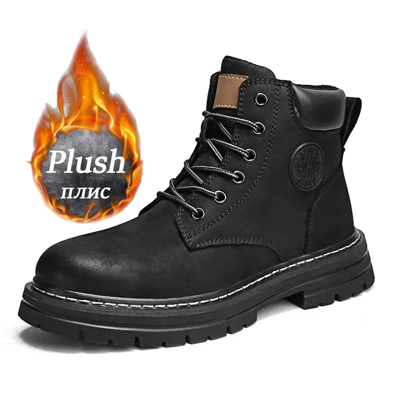 Boots Men High Top Boots High Quality Women Leather Shoes