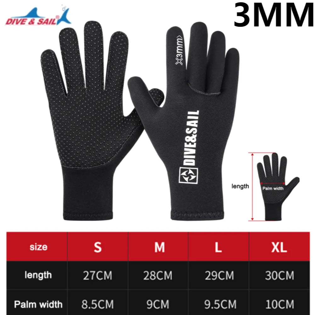 DIVE SAIL 3/5mm Neoprene Diving Winter Heated Gloves For Men Women Diver Wetsuit Snorkeling Canoeing Underwater Hunting Glove