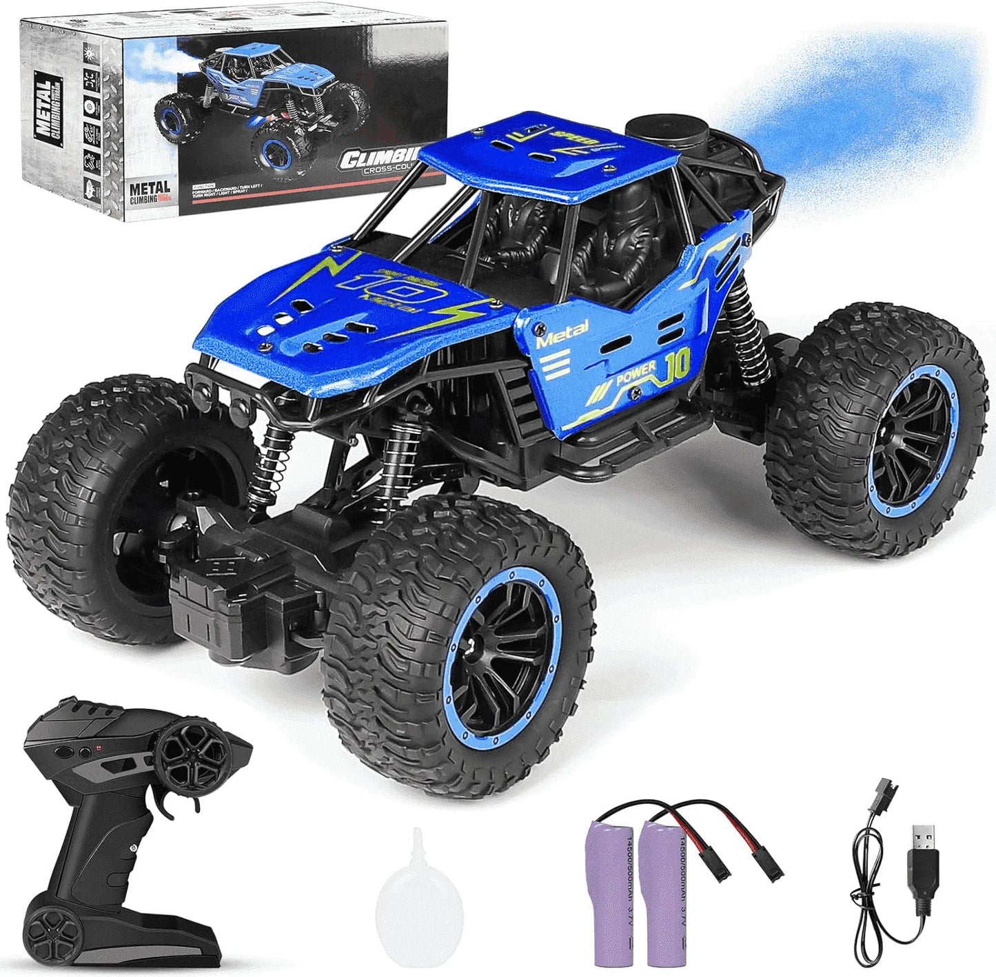 Remote Control Cars, 1:18 Scale All Terrain RC Car, with Spray LED Lights, 4WD