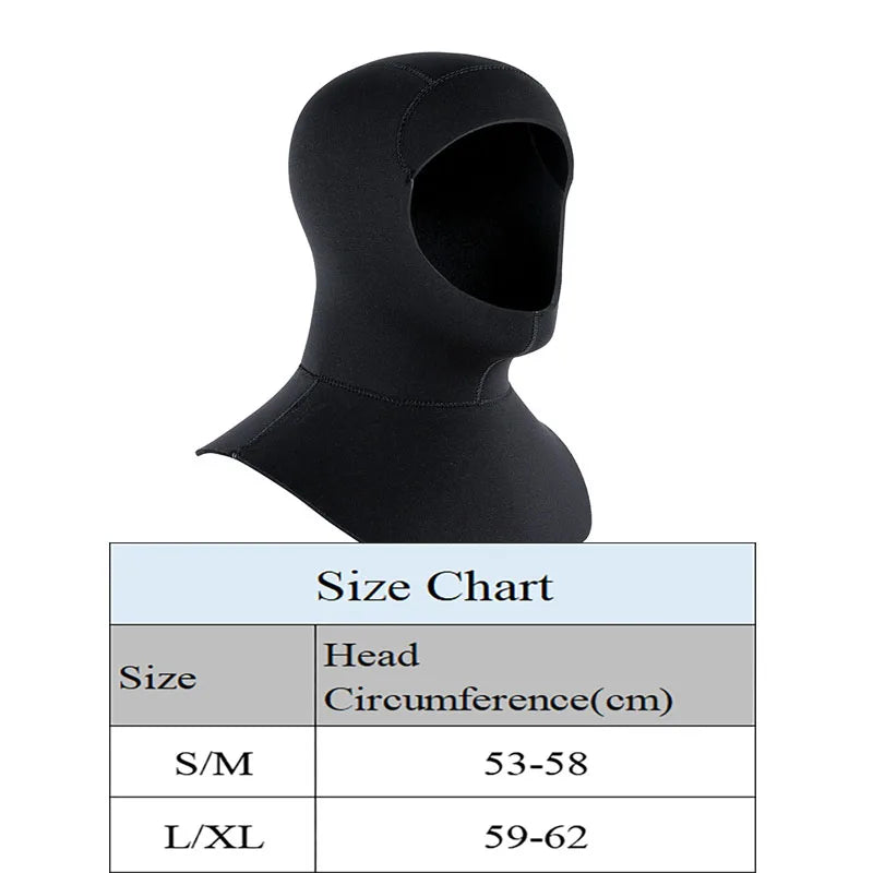 3/5mm Neoprene Diving Hooded Thicken Swimming Cap