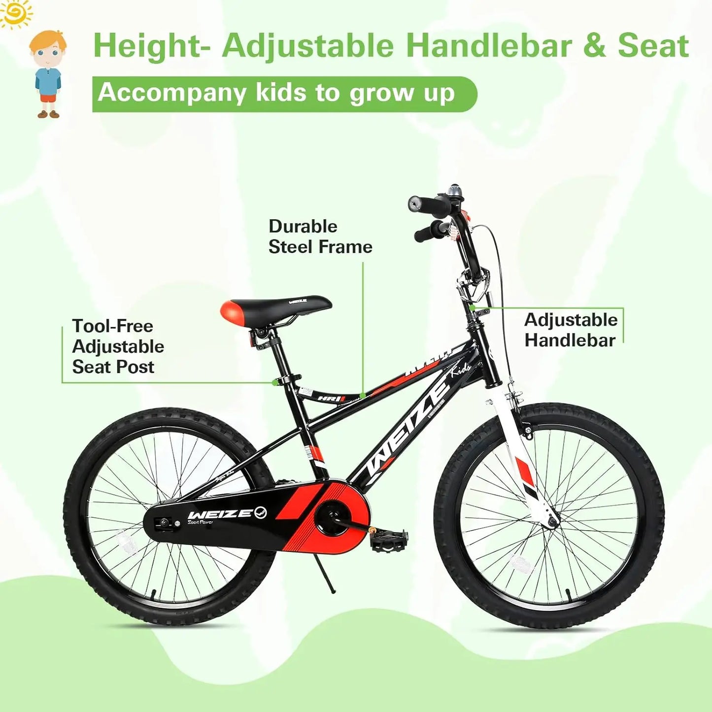 Kids Bike, 18 20 Inch Children Bicycle for Boys Girls