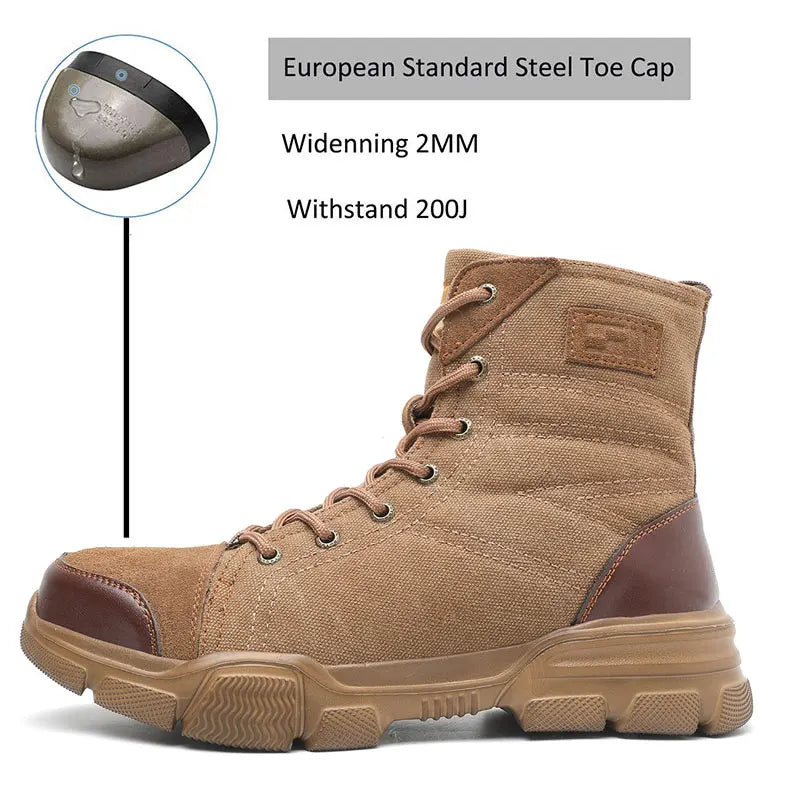 Steel Toe Boots for Men Work Boots Indestructible Work Shoes