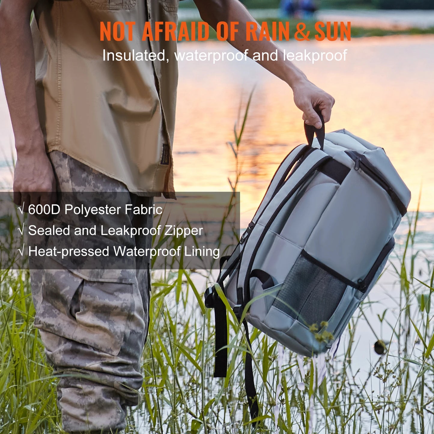 VEVOR 20L Refrigerator Bag Waterproof Cooler Backpack Large Capacity