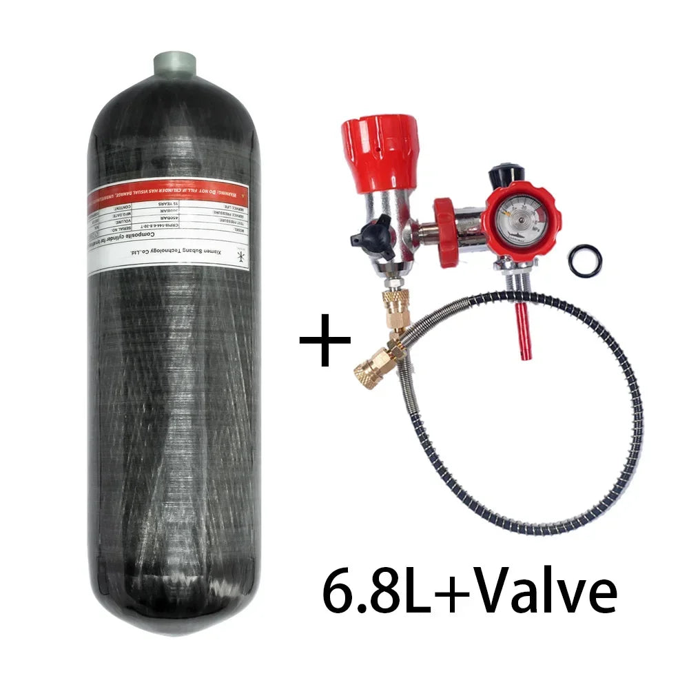 4500psi 6.8L Carbon Fiber Cylinder with Fill Station Regulating Valve 300Bar