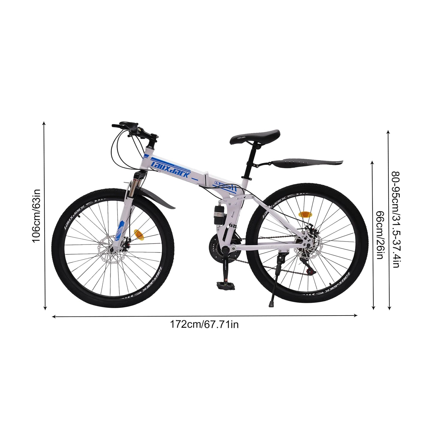 26 Inch Outdoor Mountain Bike, 21 Speed Foldable Bicycle,