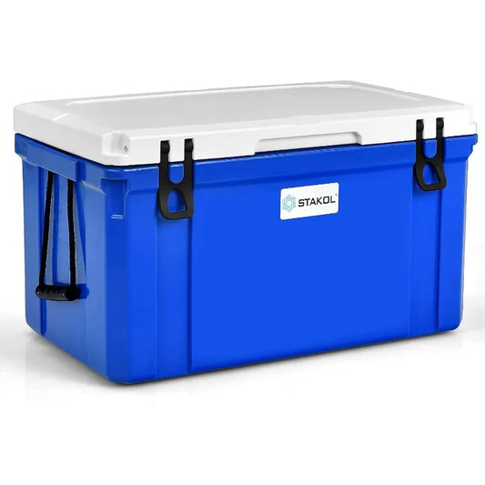 Goplus 58 Quart Cooler, Ice Chest with 4-Day Ice Retention, Anti-Leak Latch, Heavy Duty Hard Cooler, Camping Cooler for Outdoor