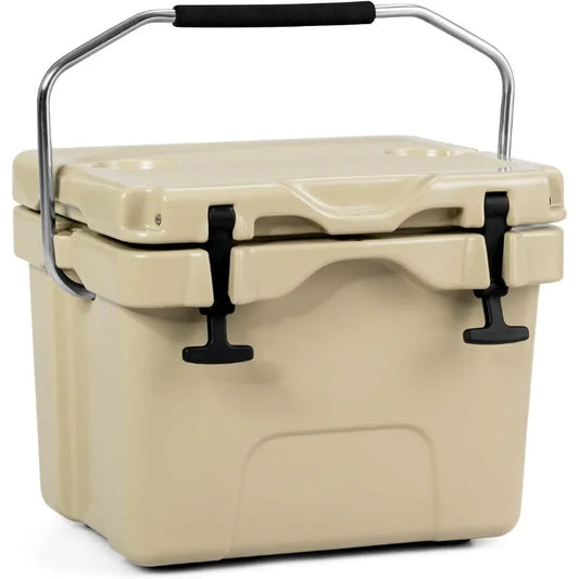 Goplus 16 Quart Cooler,24-Can Capacity Ice Chest w/ 2 Cup Holders, 3-5 Days Ice Retention,Portable Insulated Ice Box for Camping