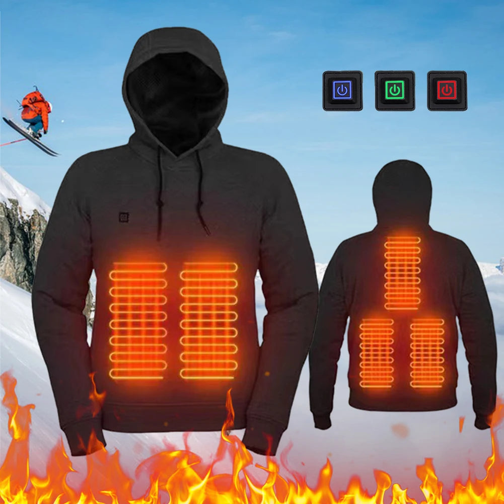 5 Heating Zones Heated Jacket Men USB Rechargeabl