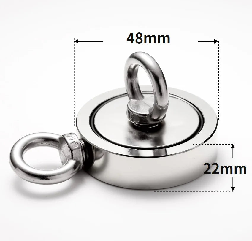 M48-M94mm Double Side Search Magnet Strong Neodymium Magnet Salvage Magnetic Hook Super Power Salvage Fishing Magnetic