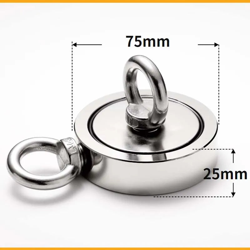 M48-M94mm Double Side Search Magnet Strong Neodymium Magnet Salvage Magnetic Hook Super Power Salvage Fishing Magnetic