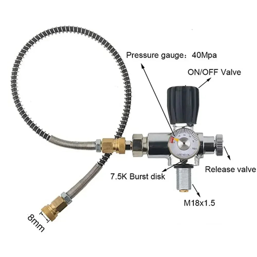 4500psi 6.8L Carbon Fiber Cylinder with Fill Station Regulating Valve 300Bar