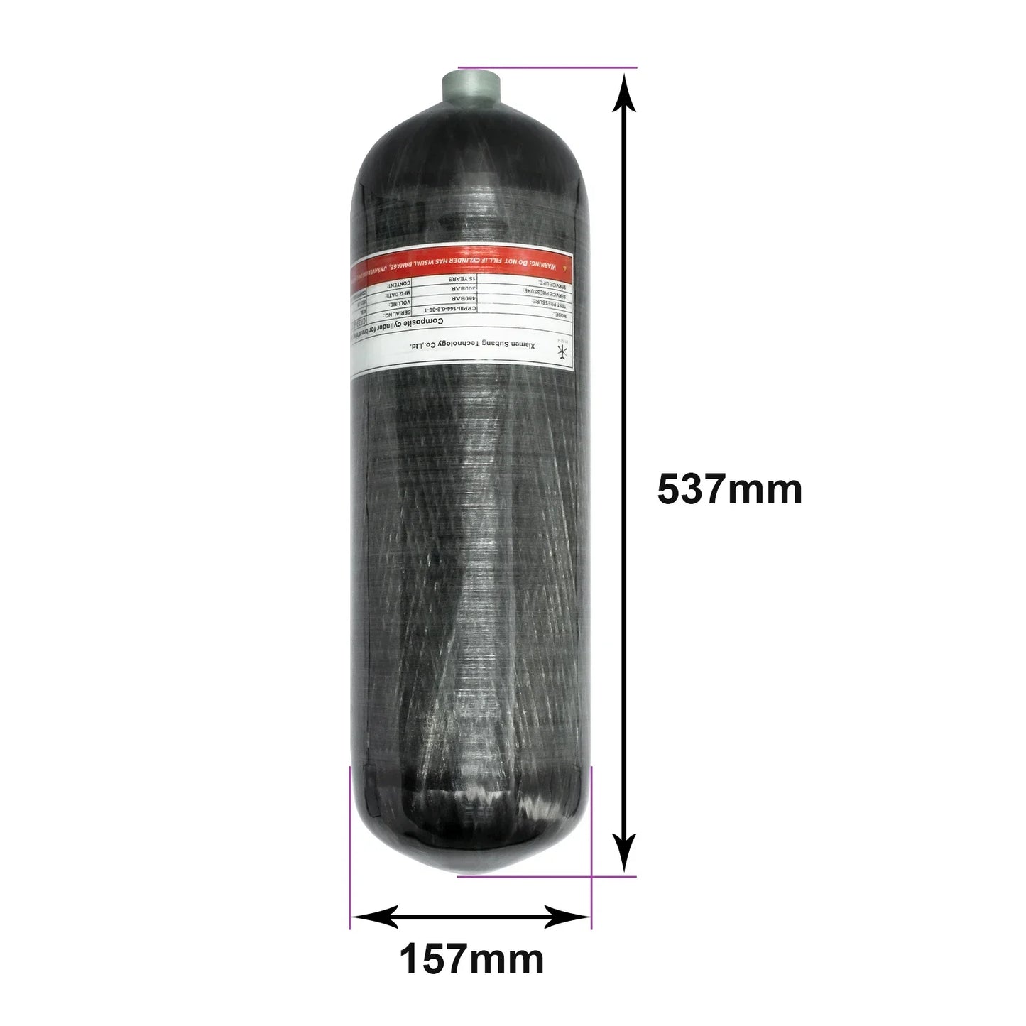 4500psi 6.8L Carbon Fiber Cylinder with Fill Station Regulating Valve 300Bar