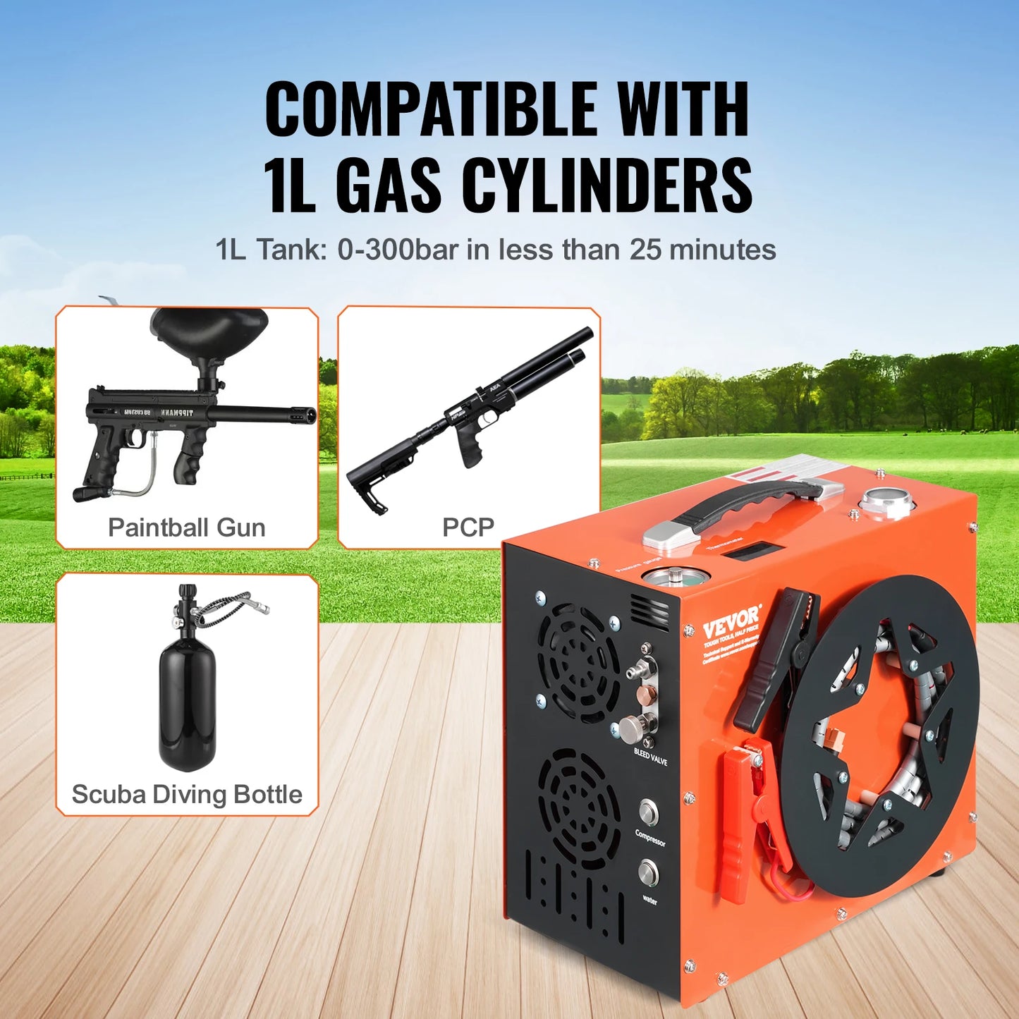 Air Compressor 4500PSI/30Mpa Portable Airgun Compressor Scuba Diving Bottle