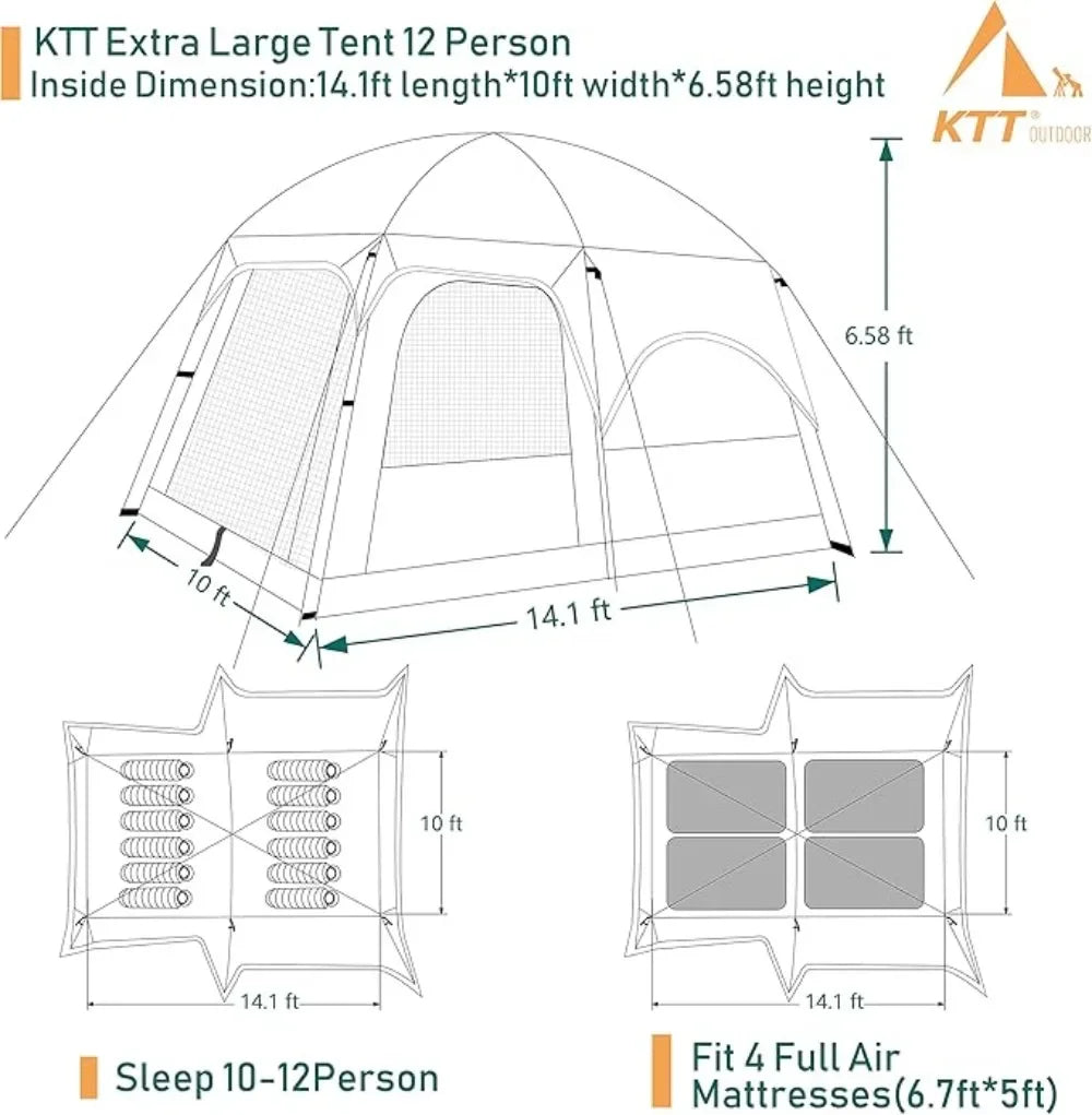 Extra Large Tent 10-12-14 Person(B)